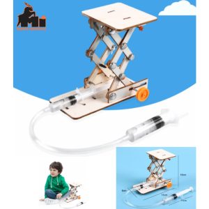 Creative hydraulic lift school science experiment STEM DIY STEAM kids