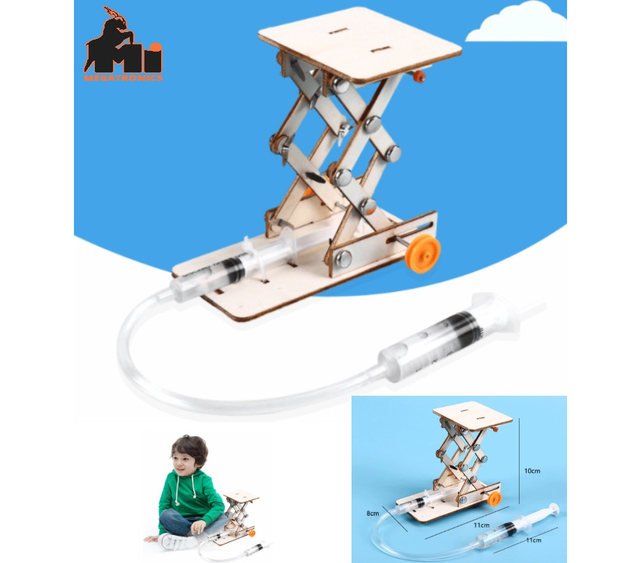 Creative hydraulic lift school science experiment STEM DIY STEAM kids